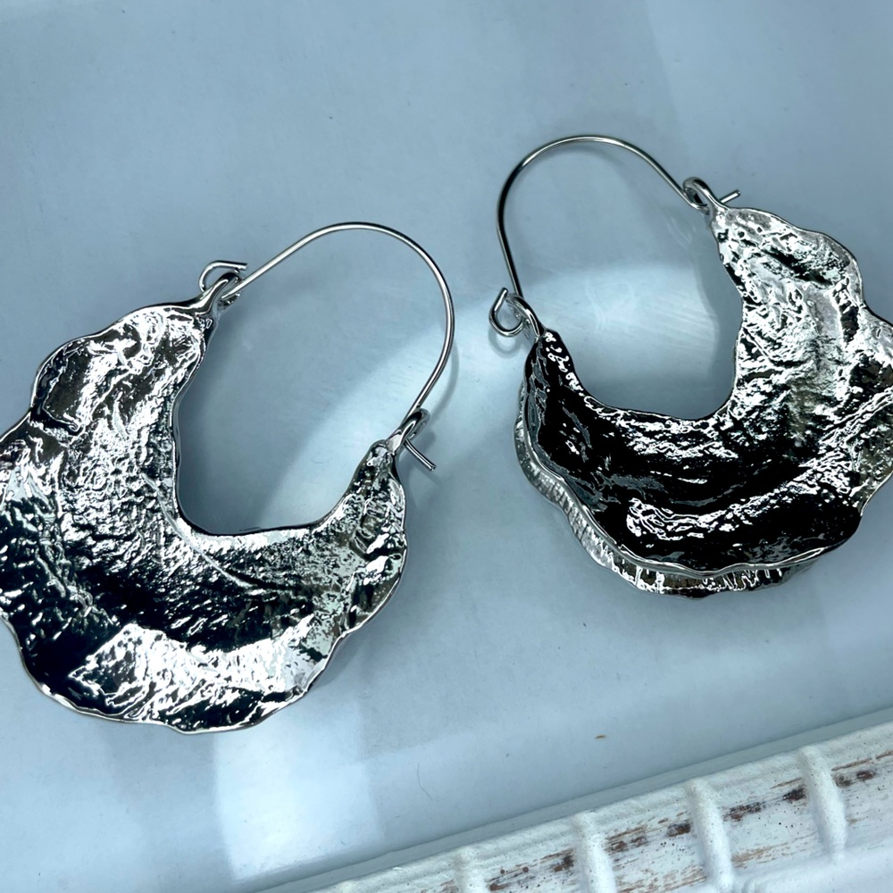 Silver Statement Earrings - Picture 1 of 7